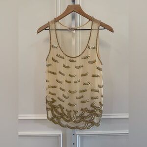 Lyla Vintage Gold Sequin and Beaded Embellished Top